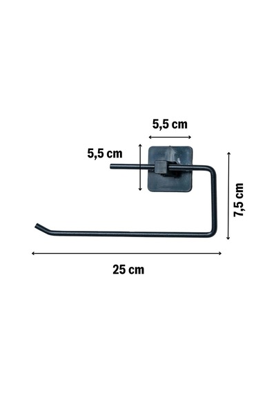Kendiliğinden Yapışkanlı Siyah Paslanmaz Metal Rulo Havluluk Aparat Bx40 Renkli