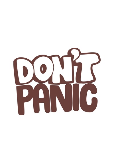 Dont Panic Araba Sticker Araba Sticker 17x17 Cm Kahverengi