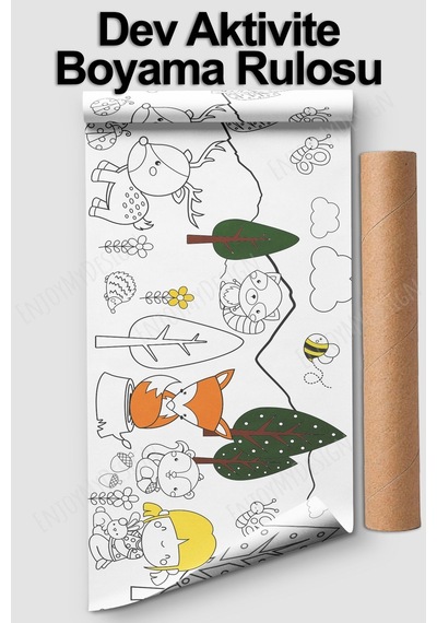 Melolisa Orman Temalı Bebek, Kreş Ve Çocuk Aktivite Ve Boyama Rulosu - Kids Coloring Roll