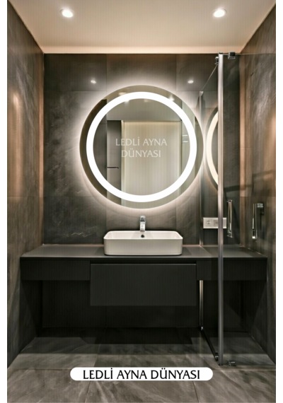 Ledliaynadünyası 60 Cm Beyaz Ledli Banyo Antre Makyaj Aynası Beyaz - Gümüş