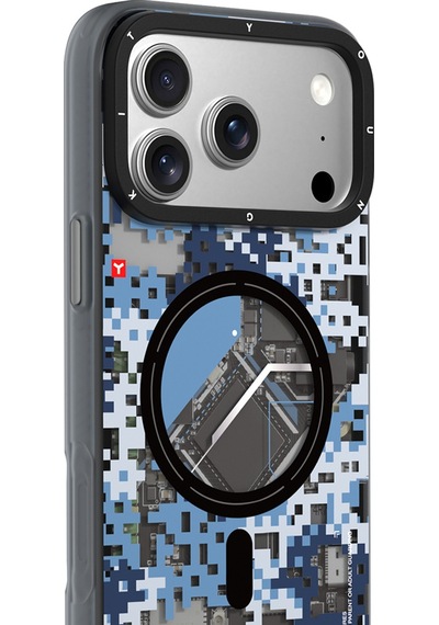 Apple Uyumlu iPhone 17 Pro Max  Kılıf M-safe Şarj Özellikli Youngkit Camouflage Sykell Serisi Kapak Mavi Mavi