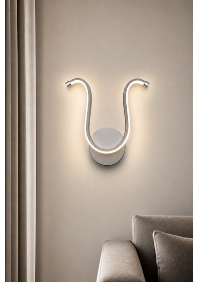 Vira Modern Led Duvar Apliği Günışığı Gri