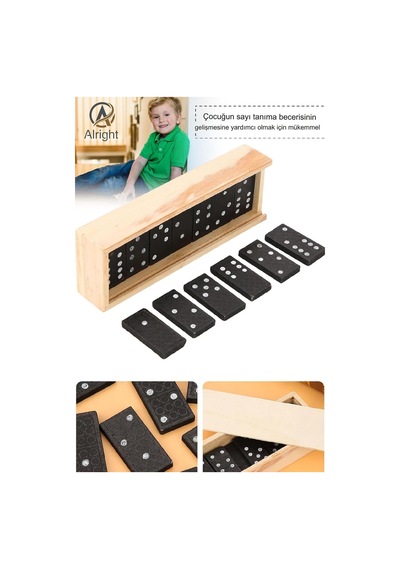Tafce Ahşap Domino Taşları Set İstifleme Oyuncak Blokları Domino Kurulu Oyunları