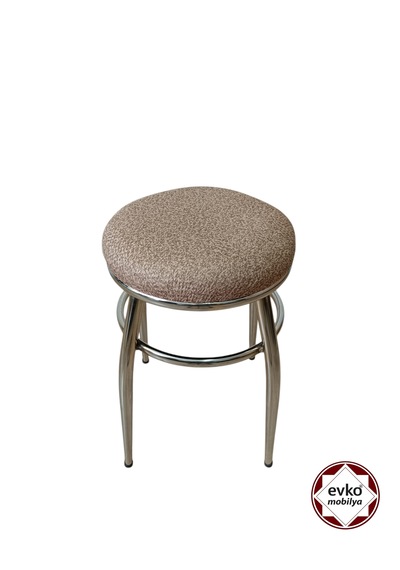 Evko Mobilya Tabure, Bar Taburesi, 2 Adet Tabure, Puf, Bench, Metal Ayaklı Tabure, İç Içe Geçebilen Tabure, Mutfak Balkon Bahçe Taburesi Nıkelajj Kahverengi