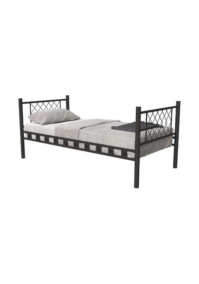 Argimo Metis Tek Kişilik Metal Siyah Karyola 90x190