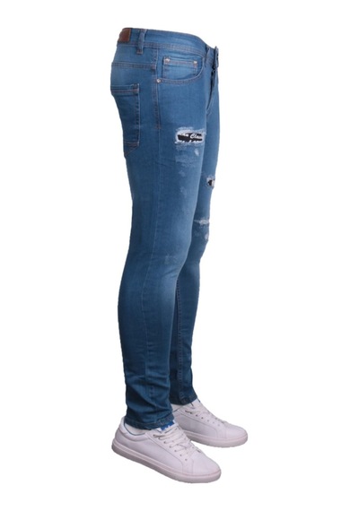 Erkek Mavi Denim Spor Giyim Açık Mavi