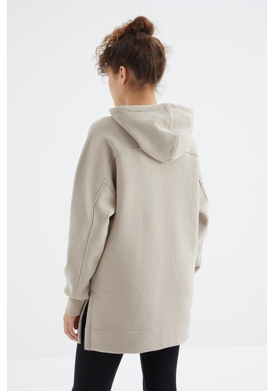 Tommy Life Koyu Bej Reglan Kol Basic Kapüşonlu Oversize Sweatshirt Tunik - 97242 Koyu Bej Tommy Life Koyu Bej Reglan Kol Basic Kapüşonlu Oversize Sweatshirt Tunik - 97242 Koyu Bej