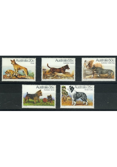 Koleksiyon Pulları, Australya 5 Pulluk Damgasız Köpekler Konulu Tam Seri, N11-45