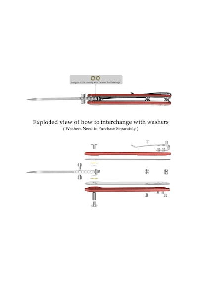 Qsp Penguin V2 Kırmızı Micarta Sap Liner Lock D2 Çelik Kamp Çakı Qs130v2-d1 Kum