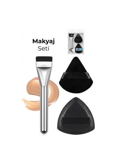 Makyaj Aplikatör Seti 2 Sünger + 1 Fırça
