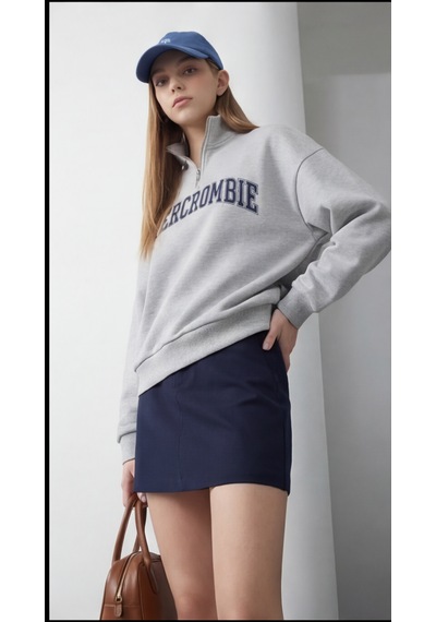 Modeva Global Kadın Gri Yarım Fermuarlı Oversize Sweatshirt Baskılı, Yumuşak Dokulu, Günlük & Spor Şık Açık Gri Modeva Global Kadın Gri Yarım Fermuarlı Oversize Sweatshirt Baskılı, Yumuşak Dokulu, Günlük & Spor Şık Açık Gri