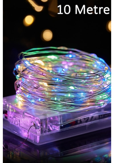 10 Metre Rgb Peri Tel Led Pilli Dekoratif Parti Süsü