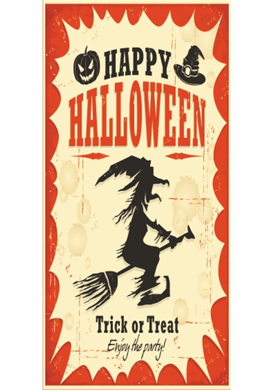 Halloween cadılar bayramı (10 CM X 20 CM)  mini retro ahşap poste