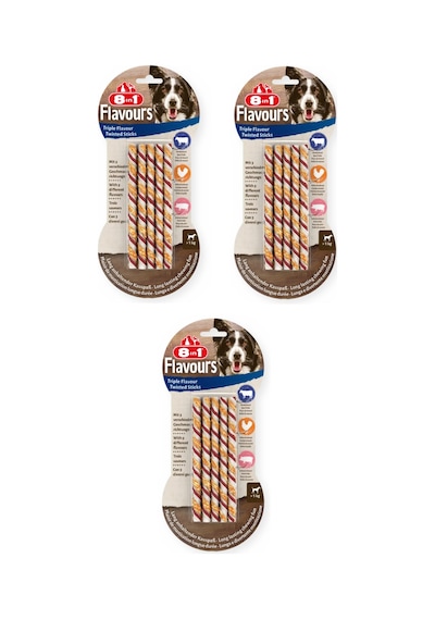 8in1 Flavours Triple Flavour Twisted Sticks Üçlü Lezzet Çubukları 70 G X 3 Adet