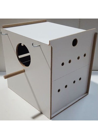 Muhabbet Yuvalik-çi̇ft Sürgülü - Plasti̇k Folluk -Ahşap Mdf Yuva