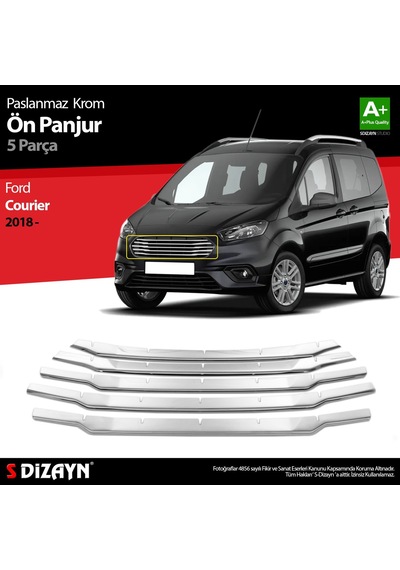 S-Dizayn  Ford Courier Krom Ön Panjur 5 Prç. 2018 Ve Üzeri