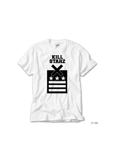 Kill Starz Beyaz Tişört Beyaz