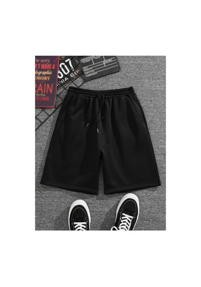 Tarzsokak Brooklyn Baskılı Rahat Kalıp Unisex Şort Siyah
