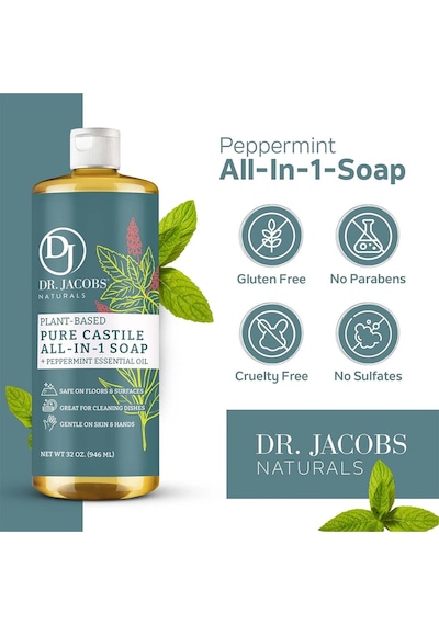 Dr. Jacobs Naturals Nane Özlü Çok Amaçlı Bitkisel Kastil Sabun 946ml