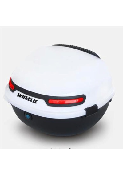 Xt21-w 28 Litre Motosiklet Arka Çanta Beyaz Parlak Su Geçirmez Abs Top Case Çift Kilitleme Üniversal Çok renkli
