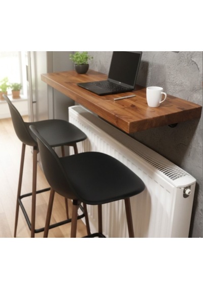 Biz Işıklar Ahşap Duvara Monte Bar Masası 40cmx100cm Çok Renkli