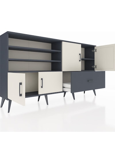 Arges Konsol 5 Raflı Tek Çekmeceli 4 Kapaklı 176x30x99 Antrasit-a Antrasit-aytaşı/antrasit Arges Konsol 5 Raflı Tek Çekmeceli 4 Kapaklı 176x30x99 Antrasit-a Antrasit-aytaşı/antrasit