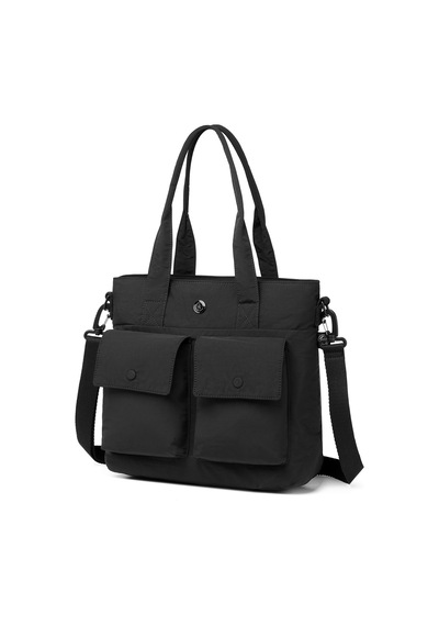 Smart Bags Siyah Ultra Hafif Kumaş Günlük Büyük Boy Kadın Omuz Çantası
