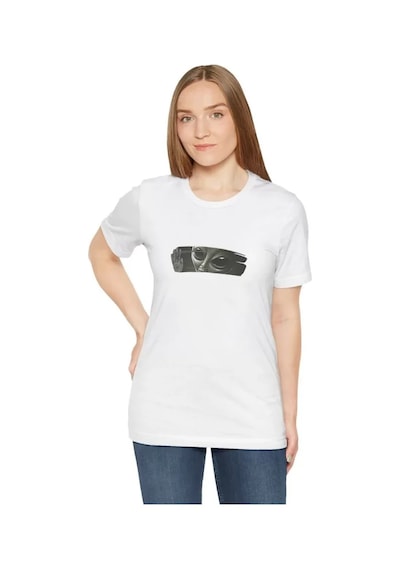 Pusula Sepeti Unisex Bisiklet Yaka Baskılı T-shirt - Beyaz Beyaz