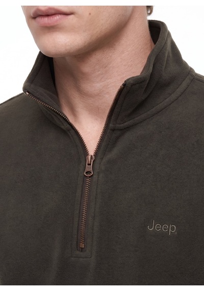 Jeep Haki Erkek Sweatshirt J5wm-swt7222 Koyu Haki