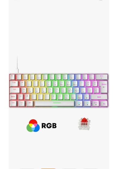 Aymestore T60 Kırmızı Switch Rgb Klavye Kablolu Gaming Oyuncu Klavyesi