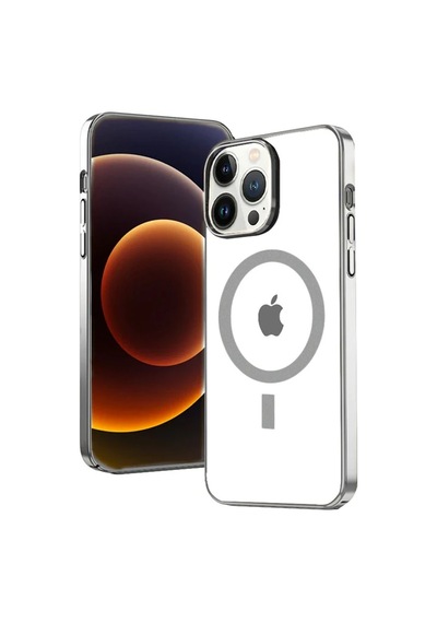Ally İphone 13 Pro Max 6.7inç Magsafe Uyumlu Renkli Kenar Silikon Kılıf- 5775 Beyaz