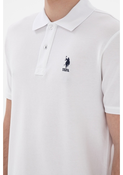 U.S. Polo Assn. Erkek Regular Fit Polo Yaka Beyaz Basic Tişört 50298031-VR013