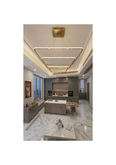 Modern Kare Eskitme Kasa Tek Renk Led Avize Beyaz Işık & Şık Salon Aydınlatma