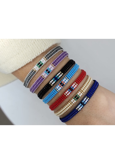 Harmel Jewelry Miyuki 7 Renk 7 Mod 7 Gün Bileklik Çok Renkli