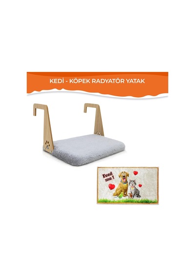 Gobypet Peluş Kalorifer Petek Radyatör Yatağı Geniş Tasarım, Kedi Ve Köpek Uyumlu Gri Belirtilmemiş
