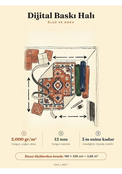 Bespoky Geometrik Desenli Salon Kilimi Çok Renkli