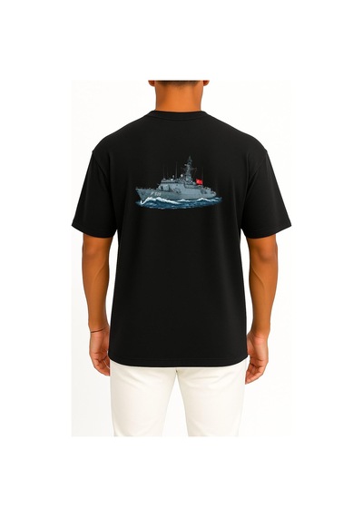 Bahriyeli Collection Oversize Tcg Bafra F505 Savaş Gemisi Cep Ve Sırt Tasarımlı Unisex T-shirt Siyah Bahriyeli Collection Oversize Tcg Bafra F505 Savaş Gemisi Cep Ve Sırt Tasarımlı Unisex T-shirt Siyah