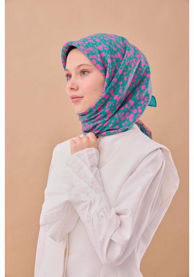Silk Home Aura Eşarp 140005-15 Patina Yeşili, Pembe, Sarı