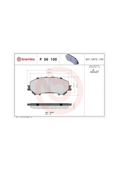 Nissan Qashqai J11 On Fren Balatasi 1.3 2019-2020 Brembo P56100