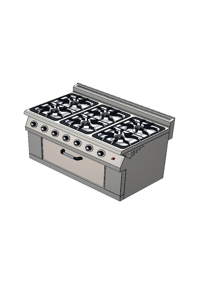 Karacasan Endüstriyel 120 Cm 700 Seri Set Üstü 6+1 Fırın Lpg Tüplü Kuzine