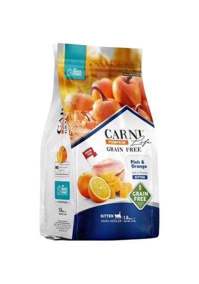 Carni Life Tahılsız Kitten Balıklı Ve Portakallı Yavru Kedi Maması 1500 G