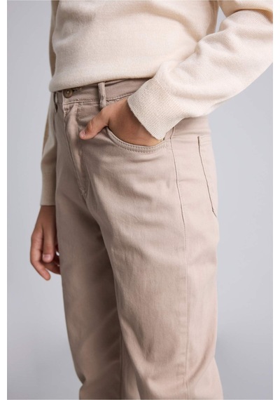 Defacto Okula Dönüş Düz Paça Gabardin Pantolon Erkek Çocuk U3254a626aubg716 Bej-bg716