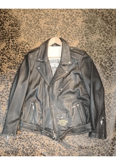 Nyc Giyim Tekstil & Deri Hakiki Deri Erkek Ceket Slim-fit Biker Model Motorcu Tarzı Eskitme Siyah - Kahverengi