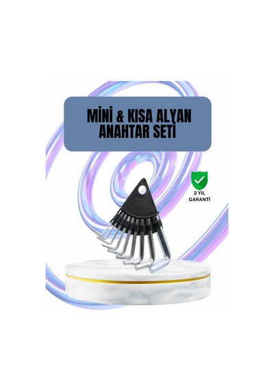 9 Parça Alyan Anahtar Seti Altıgen Uçlu Mobilya Ve Tamir İçin