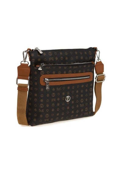 Bilik Deri Monogram Siyah/taba Kadın Çapraz Askılı Çanta Mtş 269- 001
