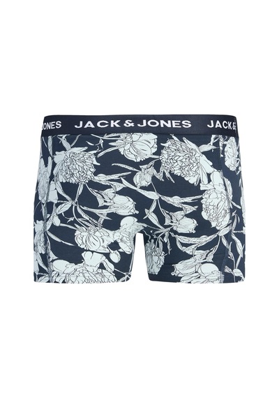 Jack & Jones Jacabstract Flower Erkek Boxer 3'lü Paket Desenli Rahat Pamuklu Günlük Lacivert