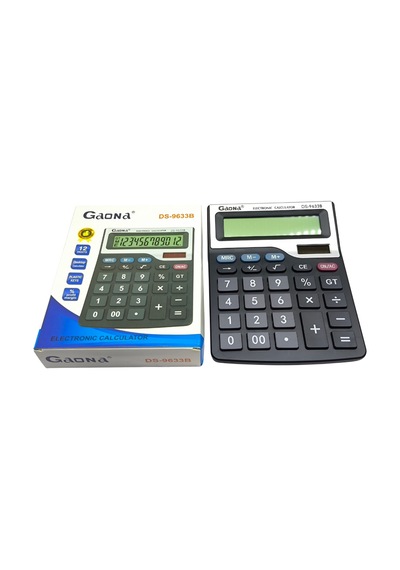 Gaona Ds-9633b 13 Haneli Büyük Ekranlı Çift Güçlü Masaüstü Hesap Makinesi Siyah