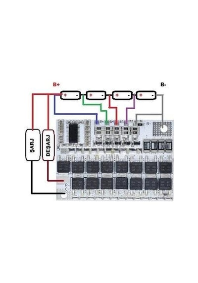 4s 100a Bms Koruma Kartı Lityum Batarya Balanslı Lifepo4 Protection Module