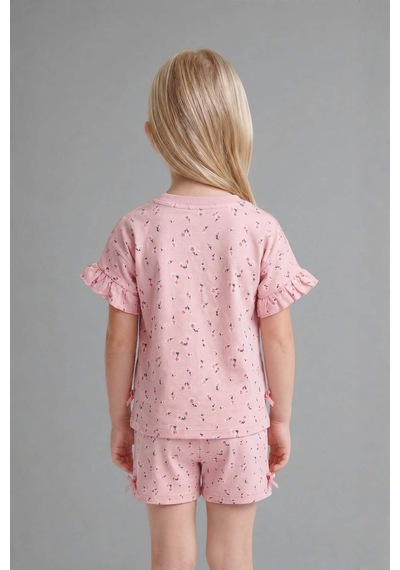 Defacto Çiçeki 2li Pembe Takım Kız Bebek H7883a526smpn666 Pembe-pn666