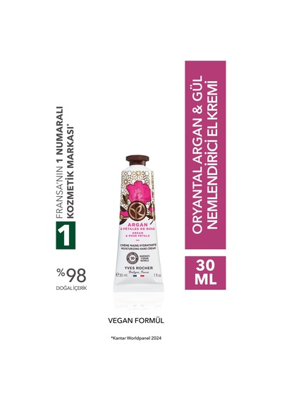 Yves Rocher El Kremi- Nemlendirici Besleyici Oryantal Argan Gül - Vegan-30ml